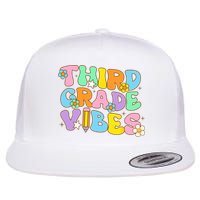 3rd Grade Vibes Back To School Retro Third Grade Teachers Flat Bill Trucker Hat