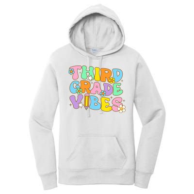 3rd Grade Vibes Back To School Retro Third Grade Teachers Women's Pullover Hoodie
