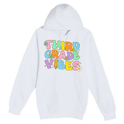 3rd Grade Vibes Back To School Retro Third Grade Teachers Premium Pullover Hoodie