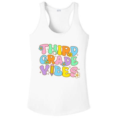3rd Grade Vibes Back To School Retro Third Grade Teachers Ladies PosiCharge Competitor Racerback Tank