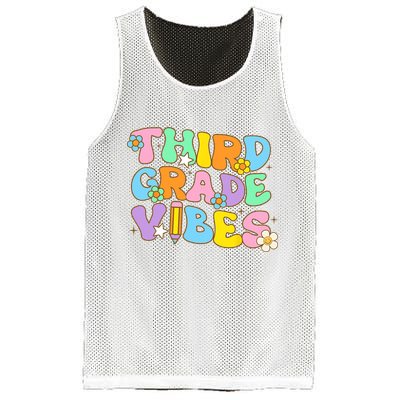 3rd Grade Vibes Back To School Retro Third Grade Teachers Mesh Reversible Basketball Jersey Tank
