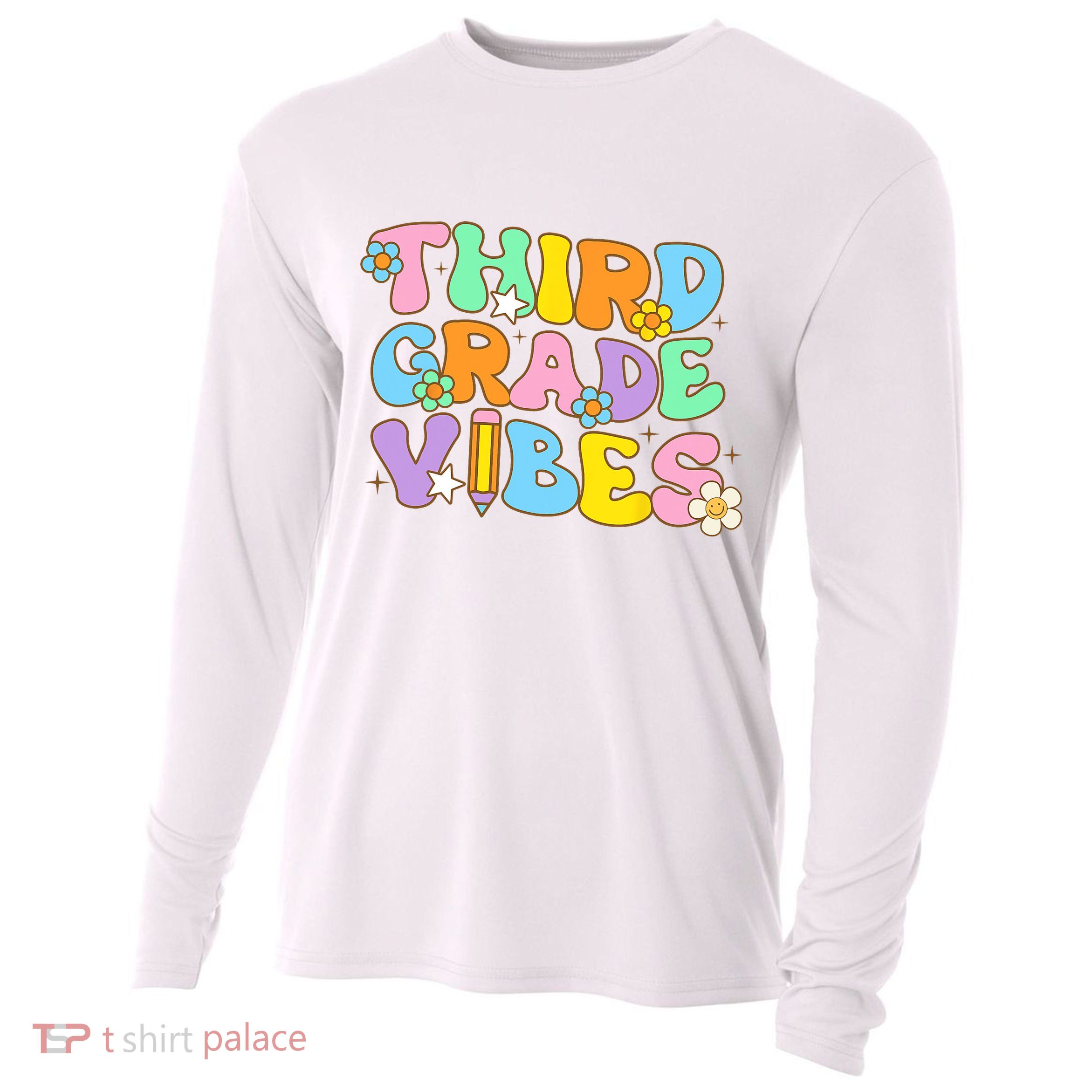 3rd Grade Vibes Back To School Retro Third Grade Teachers Cooling Performance Long Sleeve Crew