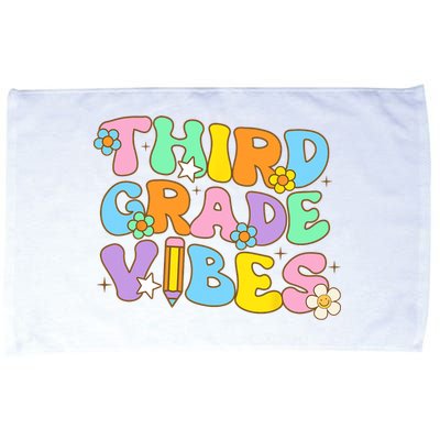 3rd Grade Vibes Back To School Retro Third Grade Teachers Microfiber Hand Towel