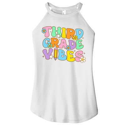 3rd Grade Vibes Back To School Retro Third Grade Teachers Women's Perfect Tri Rocker Tank