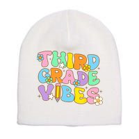 3rd Grade Vibes Back To School Retro Third Grade Teachers Short Acrylic Beanie