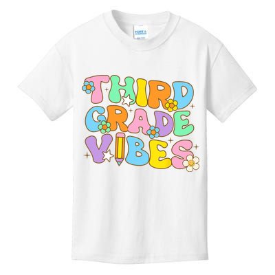 3rd Grade Vibes Back To School Retro Third Grade Teachers Kids T-Shirt