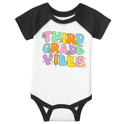 3rd Grade Vibes Back To School Retro Third Grade Teachers Infant Baby Jersey Bodysuit