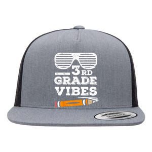 3rd Grade Vibes Funny Third Grade Back To School Flat Bill Trucker Hat