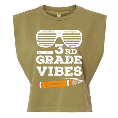 3rd Grade Vibes Funny Third Grade Back To School Garment-Dyed Women's Muscle Tee