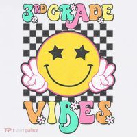3rd Grade Vibes Smile Face Back To School Third Grade T-Shirt
