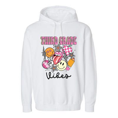 3rd Grade Vibes Team Retro First Day Of School Teacher Garment-Dyed Fleece Hoodie