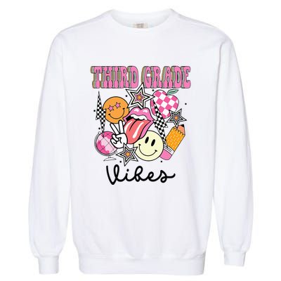 3rd Grade Vibes Team Retro First Day Of School Teacher Garment-Dyed Sweatshirt