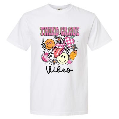 3rd Grade Vibes Team Retro First Day Of School Teacher Garment-Dyed Heavyweight T-Shirt