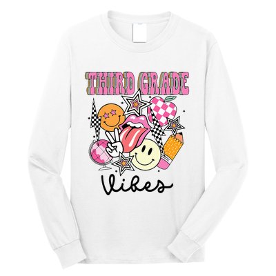 3rd Grade Vibes Team Retro First Day Of School Teacher Long Sleeve Shirt