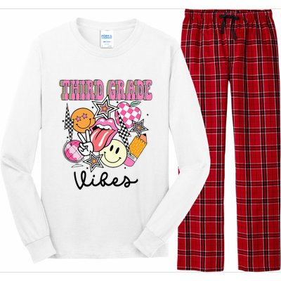 3rd Grade Vibes Team Retro First Day Of School Teacher Long Sleeve Pajama Set