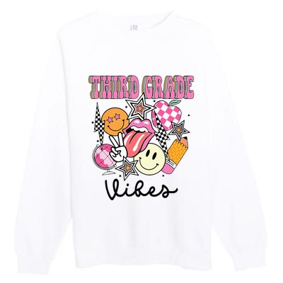 3rd Grade Vibes Team Retro First Day Of School Teacher Premium Crewneck Sweatshirt