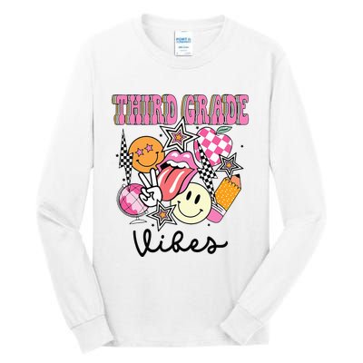 3rd Grade Vibes Team Retro First Day Of School Teacher Tall Long Sleeve T-Shirt