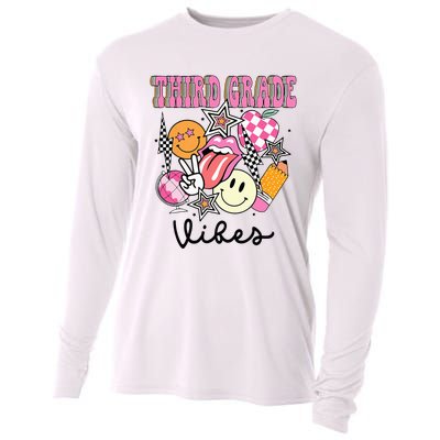 3rd Grade Vibes Team Retro First Day Of School Teacher Cooling Performance Long Sleeve Crew