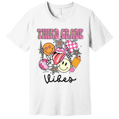 3rd Grade Vibes Team Retro First Day Of School Teacher Premium T-Shirt