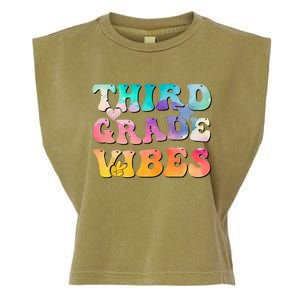 3rd Grade Vibes Back To School Retro Third Grade Teachers Garment-Dyed Women's Muscle Tee