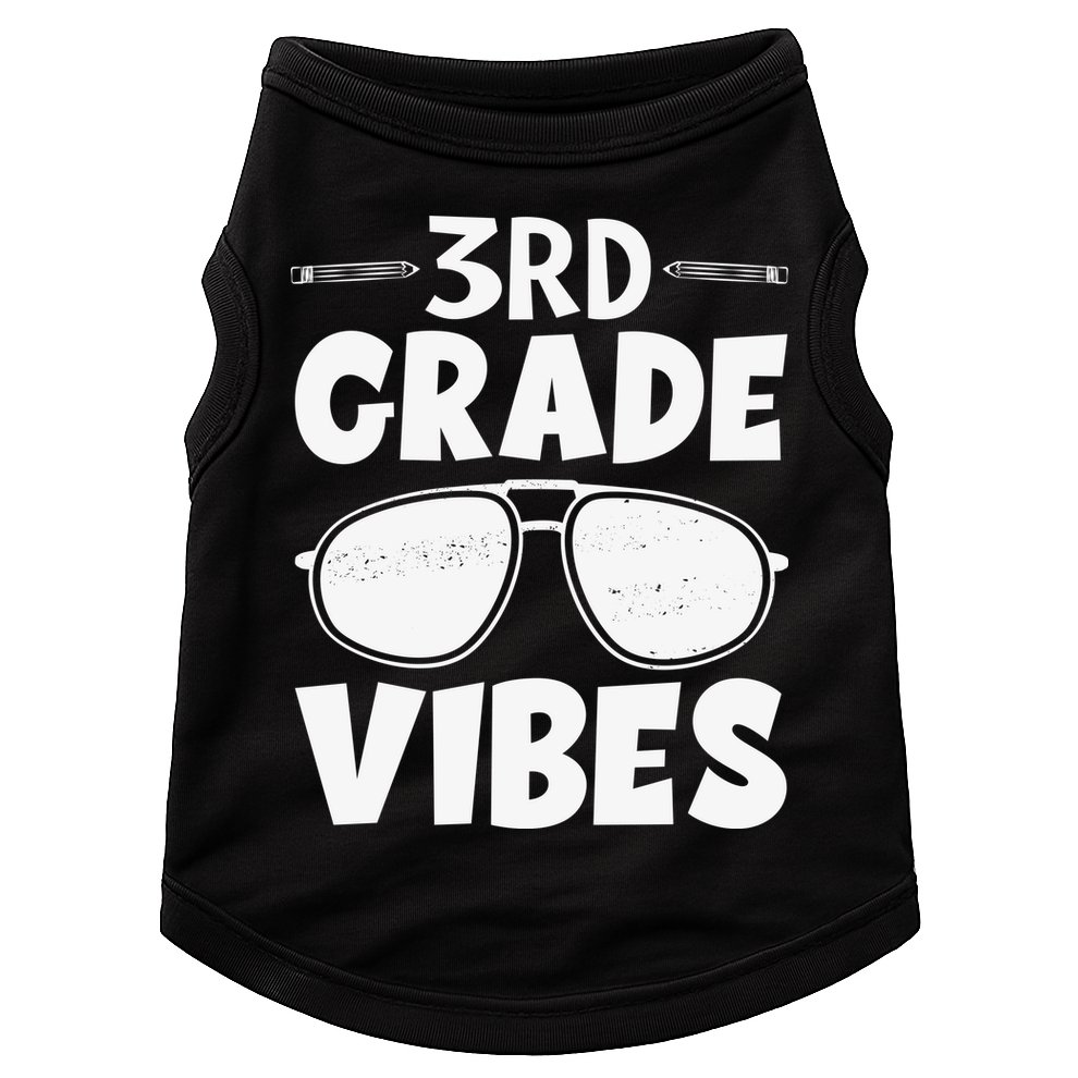 3rd Grade Vibers Glassess Teacher Student Back To School Doggie Tank