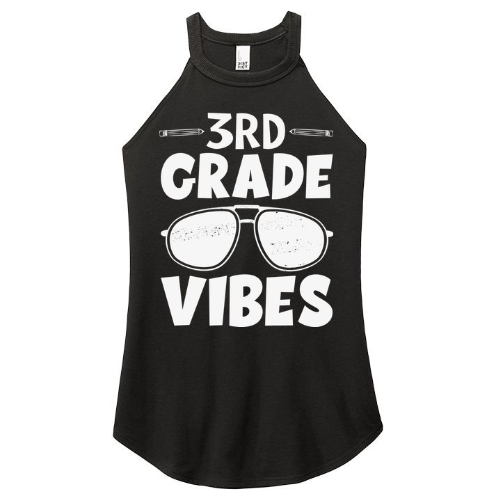 3rd Grade Vibers Glassess Teacher Student Back To School Women's Perfect Tri Rocker Tank