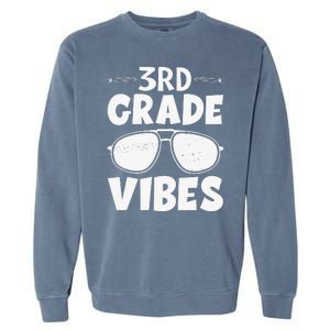 3rd Grade Vibers Glassess Teacher Student Back To School Garment-Dyed Sweatshirt