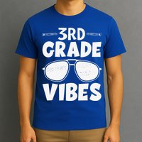 3rd Grade Vibers Glassess Teacher Student Back To School T-Shirt