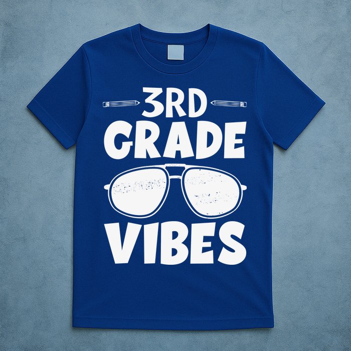 3rd Grade Vibers Glassess Teacher Student Back To School T-Shirt