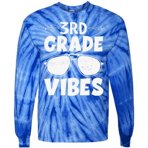 3rd Grade Vibers Glassess Teacher Student Back To School Tie-Dye Long Sleeve Shirt