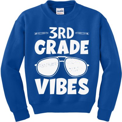 3rd Grade Vibers Glassess Teacher Student Back To School Kids Sweatshirt