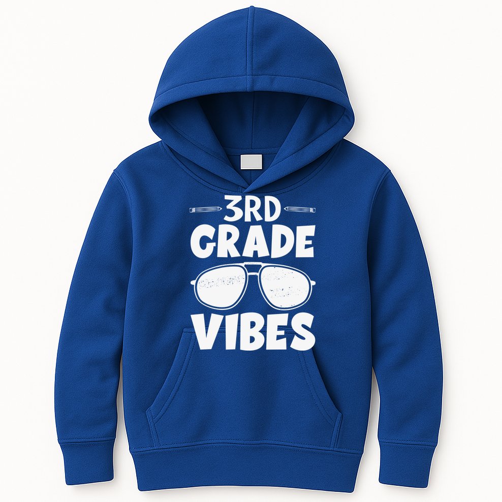 3rd Grade Vibers Glassess Teacher Student Back To School Kids Hoodie