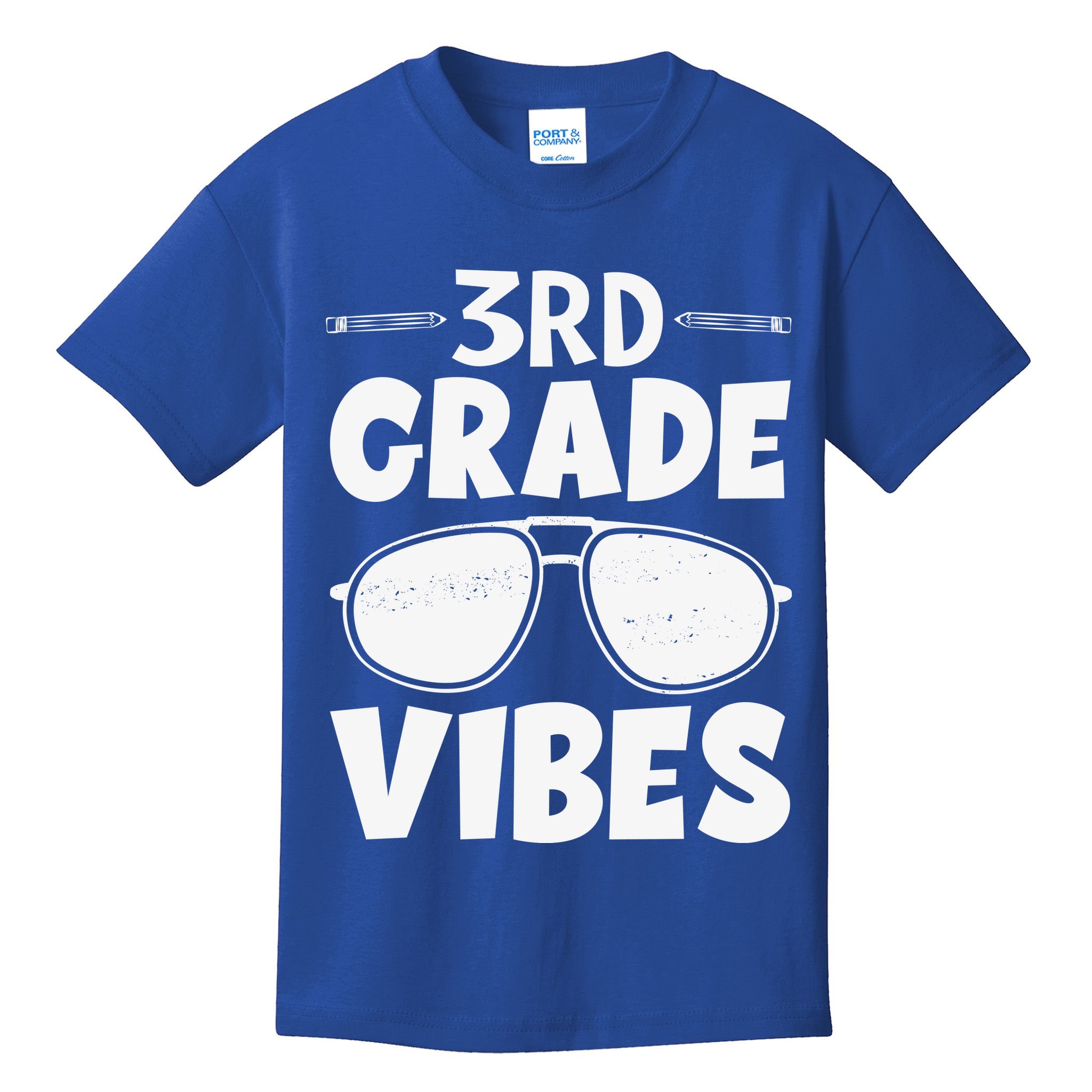 3rd Grade Vibers Glassess Teacher Student Back To School Kids T-Shirt