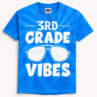 3rd Grade Vibers Glassess Teacher Student Back To School Kids Tie-Dye T-Shirt