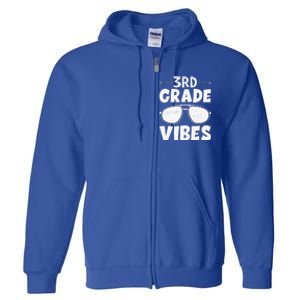 3rd Grade Vibers Glassess Teacher Student Back To School Full Zip Hoodie