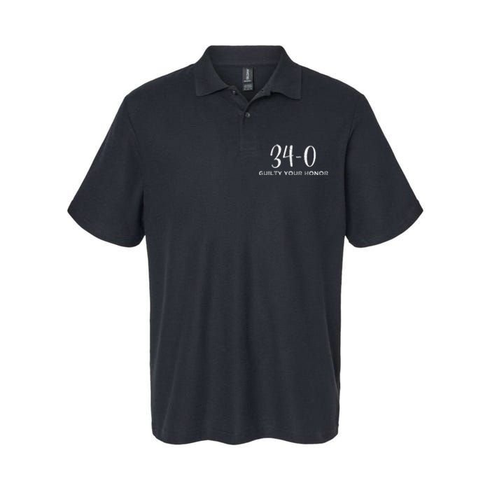 340 Guilty Your Honor. Guilty Verdict 34 To 0 Felony Counts Softstyle Adult Sport Polo