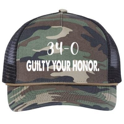 340 Guilty Your Honor. Guilty Verdict 34 To 0 Felony Counts Retro Rope Trucker Hat Cap