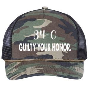 340 Guilty Your Honor. Guilty Verdict 34 To 0 Felony Counts Retro Rope Trucker Hat Cap