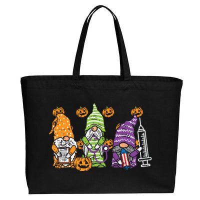 3 Halloween Gnome Nurses Funny Costume Nursing Women Cotton Canvas Jumbo Tote