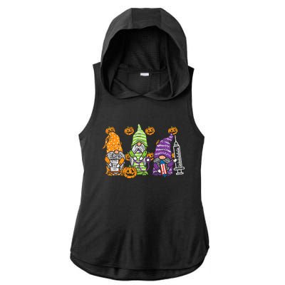 3 Halloween Gnome Nurses Funny Costume Nursing Ladies PosiCharge Tri-Blend Wicking Draft Hoodie Tank