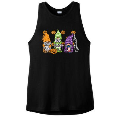 3 Halloween Gnome Nurses Funny Costume Nursing Ladies PosiCharge Tri-Blend Wicking Tank