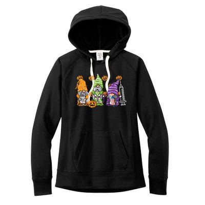 3 Halloween Gnome Nurses Funny Costume Nursing Women's Fleece Hoodie