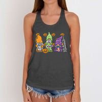 3 Halloween Gnome Nurses Funny Costume Nursing Women's Knotted Racerback Tank