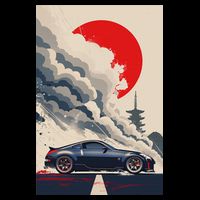350 Jdm Race Car Scene Z33 Tuning Drift Import Impact Tech Backpack