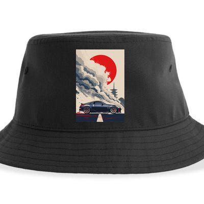 350 Jdm Race Car Scene Z33 Tuning Drift Import Sustainable Bucket Hat