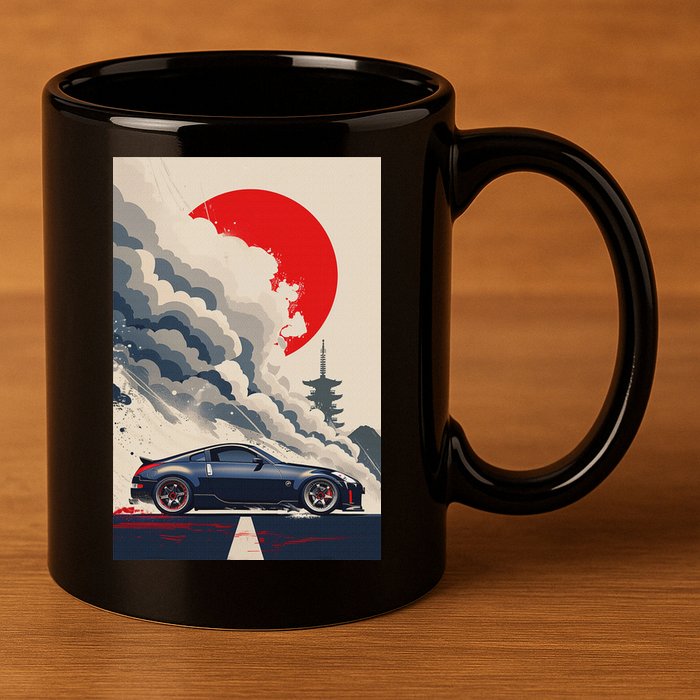 350 Jdm Race Car Scene Z33 Tuning Drift Import 11oz C Handle Ceramic Mug