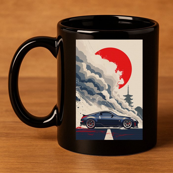 350 Jdm Race Car Scene Z33 Tuning Drift Import 11oz C Handle Ceramic Mug