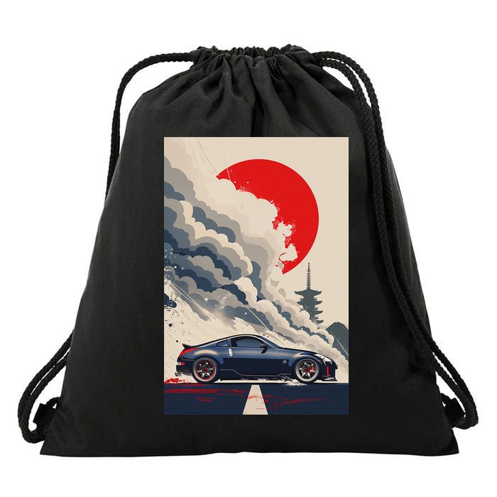 350 Jdm Race Car Scene Z33 Tuning Drift Import Drawstring Bag