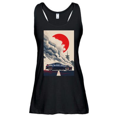 350 Jdm Race Car Scene Z33 Tuning Drift Import Ladies Essential Flowy Tank