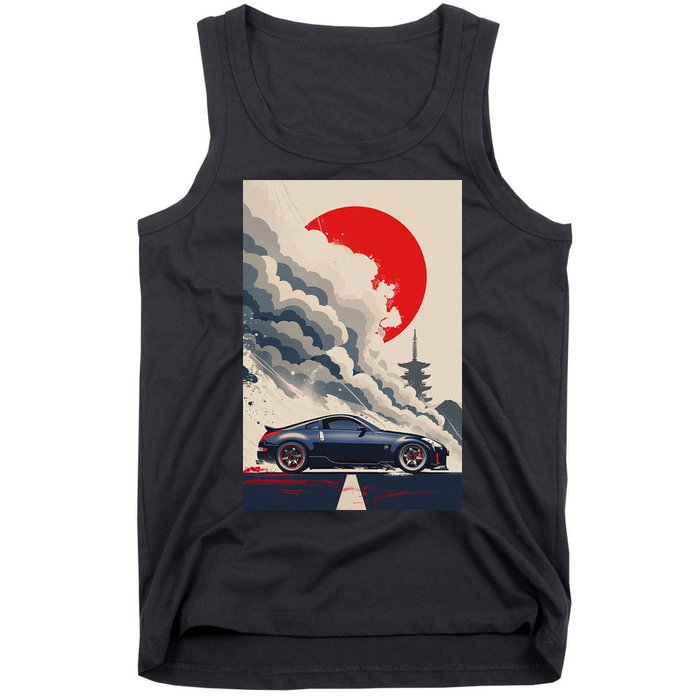 350 Jdm Race Car Scene Z33 Tuning Drift Import Tank Top